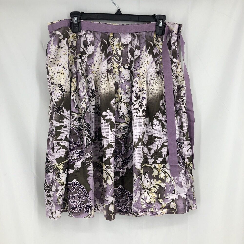 Worthington Petite Paisley Pleated Flare Skirt Womens Size 16 Boho Feminine Y2K